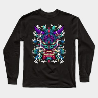 Oni Mask Hannya Demon Evil Japanese Long Sleeve T-Shirt